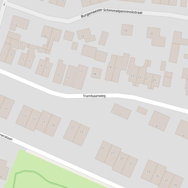 Kaart van de Trambaanweg.