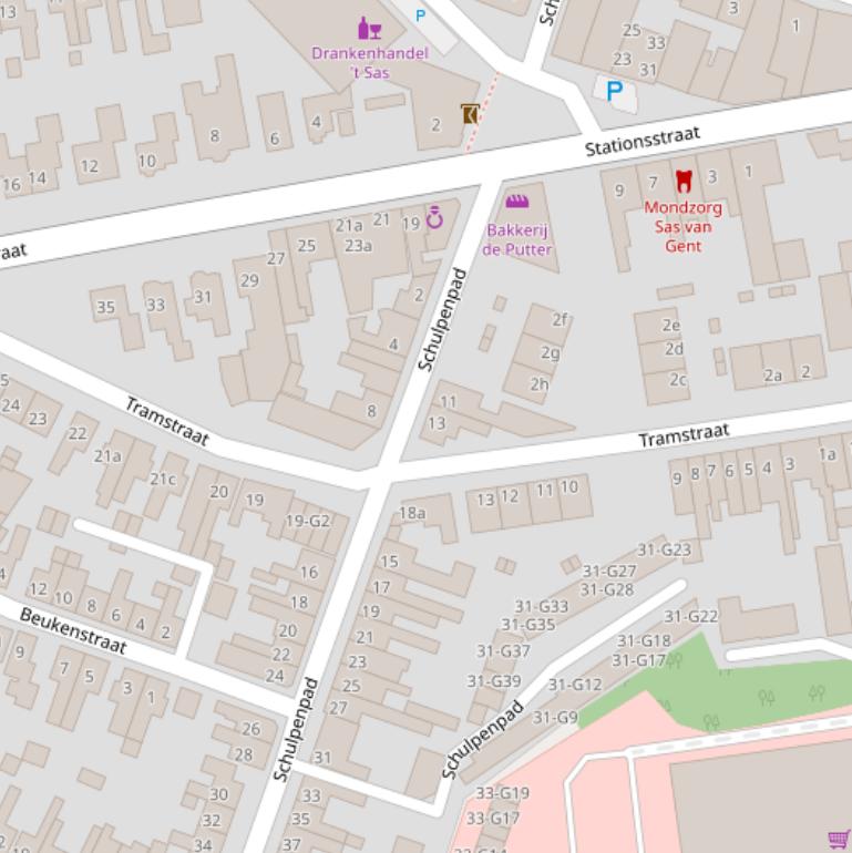 Kaart van de Tramstraat.