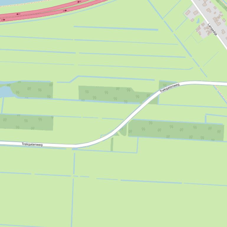 Kaart van de Trekgatenweg.