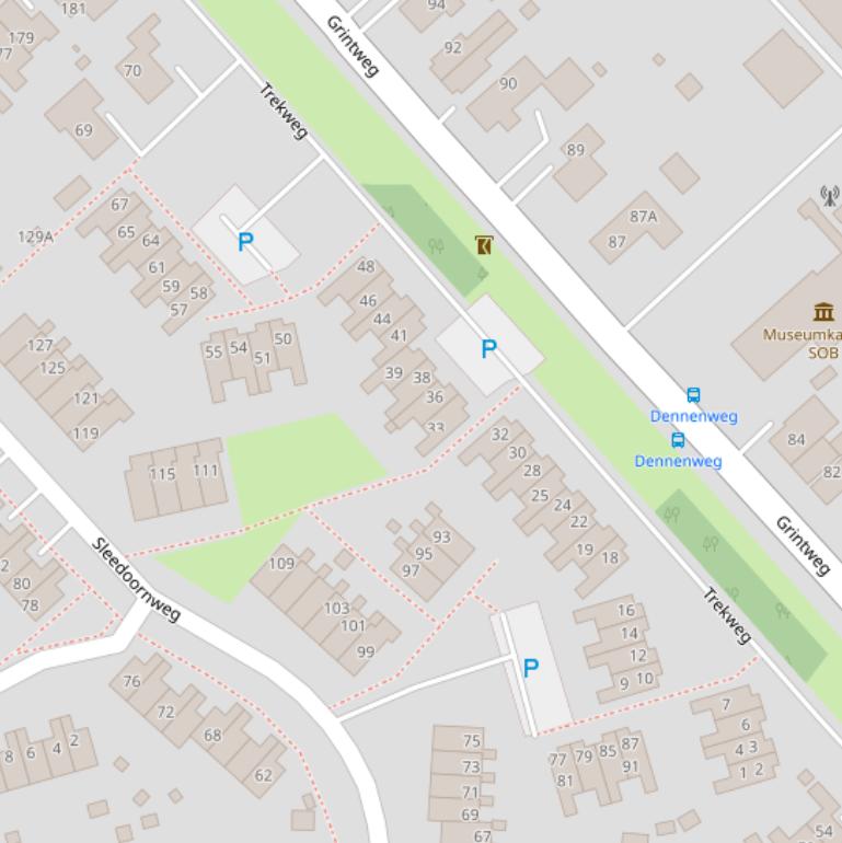 Kaart van de Trekweg.