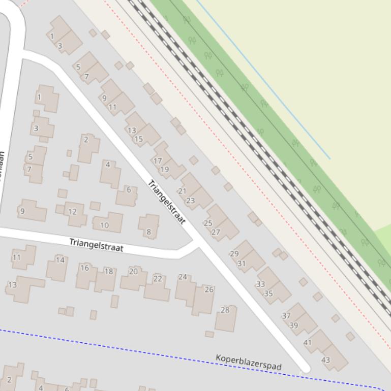 Kaart van de Triangelstraat.