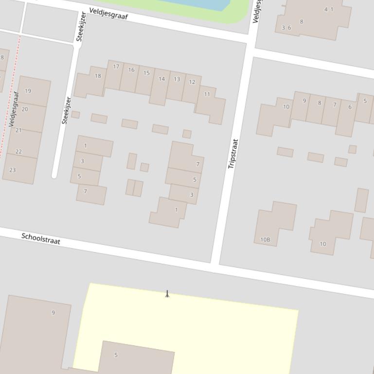 Kaart van de Tripstraat.