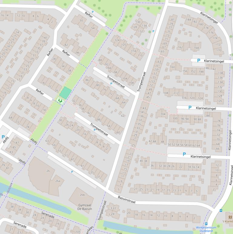 Kaart van de Trompetstraat.