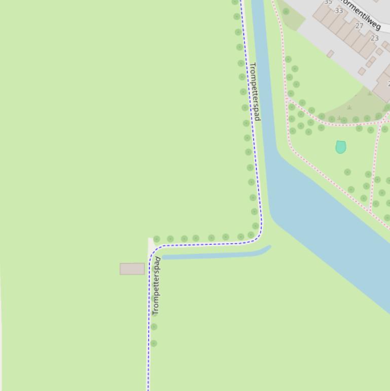 Kaart van het Trompetterspad.
