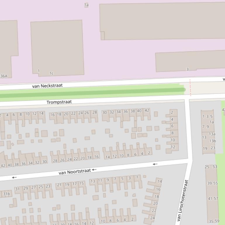 Kaart van de Trompstraat.