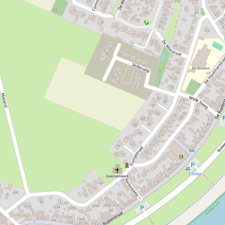 Kaart van de Trompstraat.