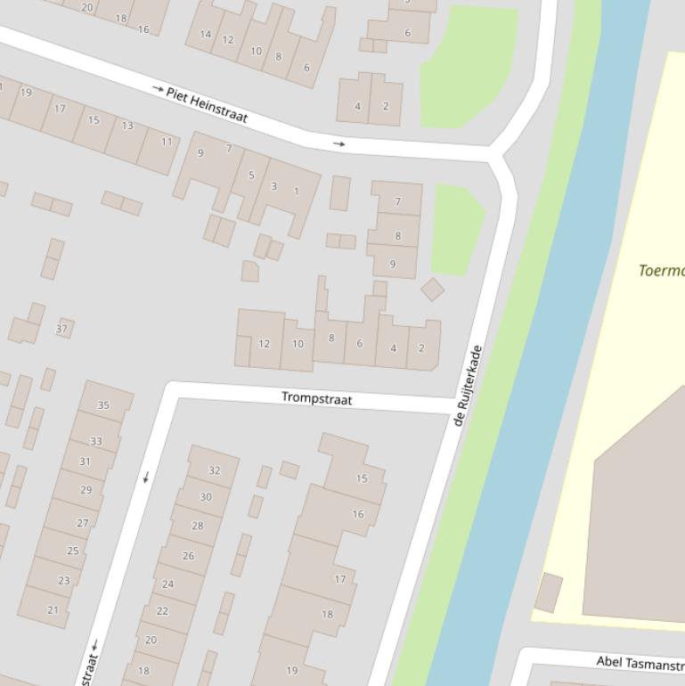 Kaart van de Trompstraat.