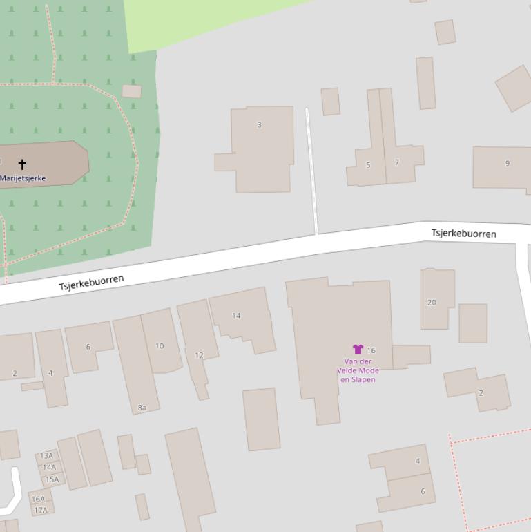 Kaart van  Tsjerkebuorren.