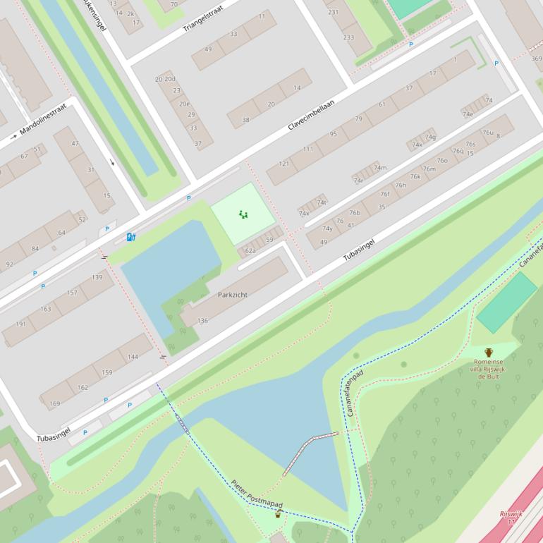 Kaart van de Tubasingel.