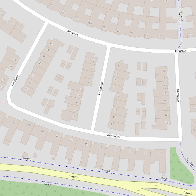 Kaart van  Tuinfluiter.