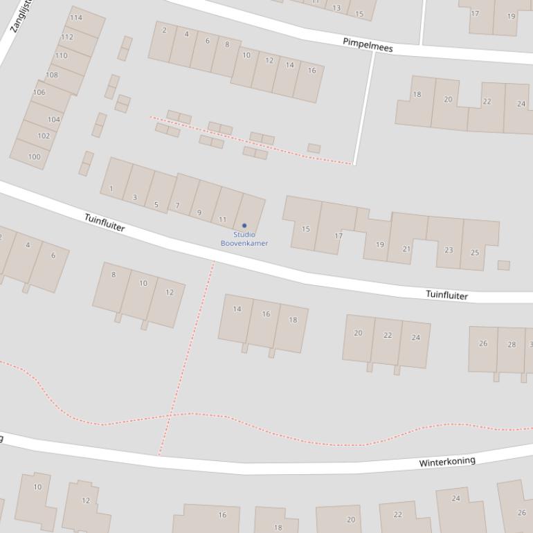 Kaart van  Tuinfluiter.