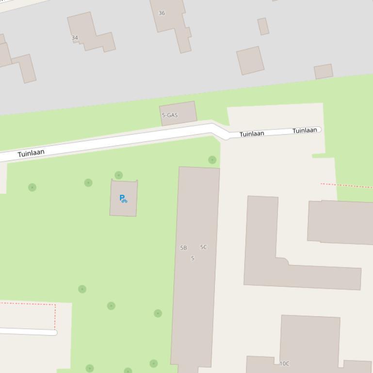 Kaart van de Tuinlaan.