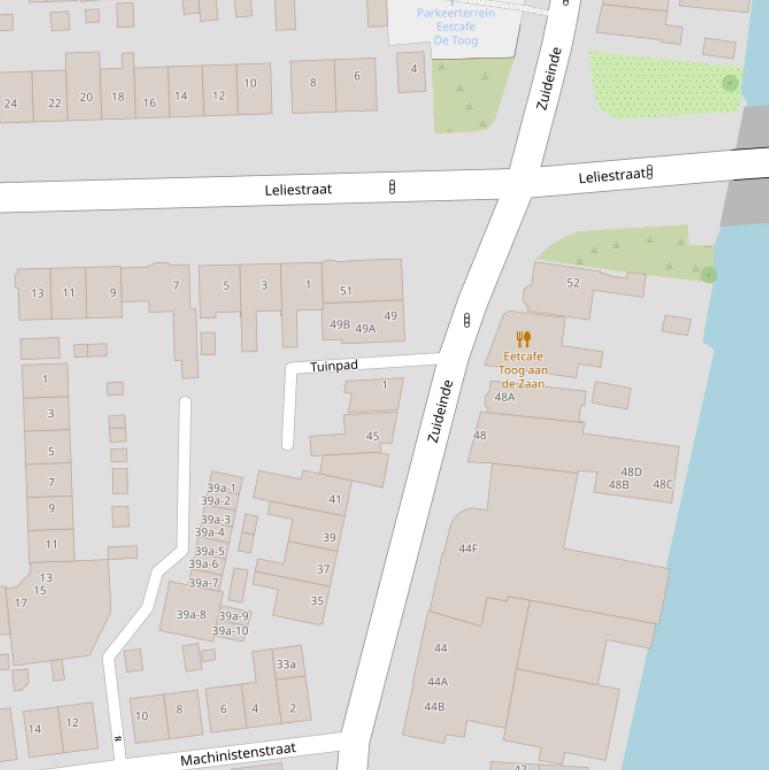 Kaart van het Tuinpad.