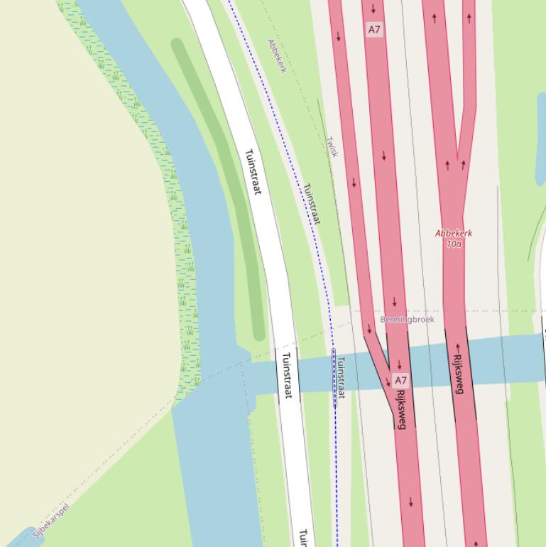 Kaart van de Tuinstraat.