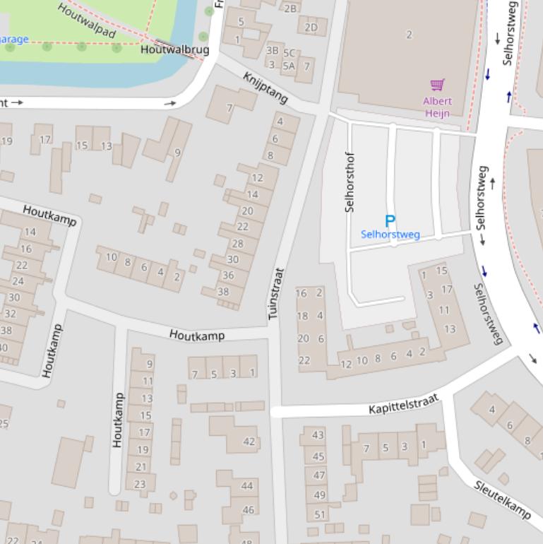 Kaart van de Tuinstraat.