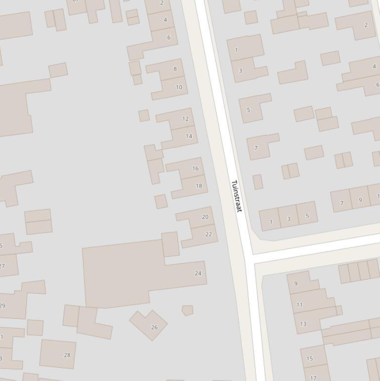 Kaart van de Tuinstraat.