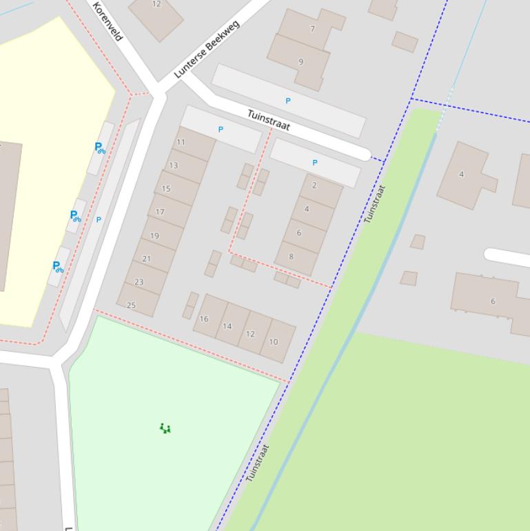 Kaart van de Tuinstraat.