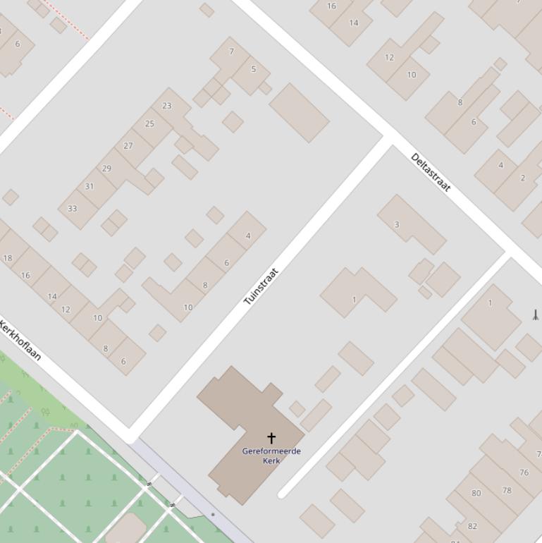 Kaart van de Tuinstraat.