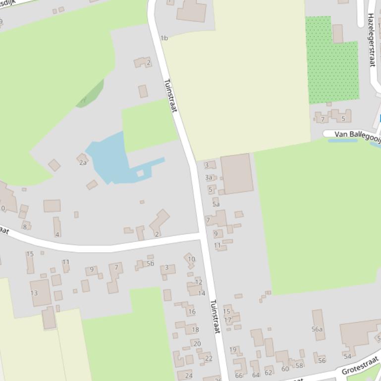 Kaart van de Tuinstraat.