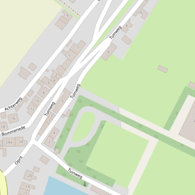 Kaart van de Tuinweg.