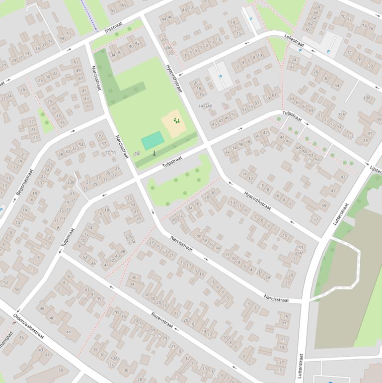 Kaart van de Tulpstraat.