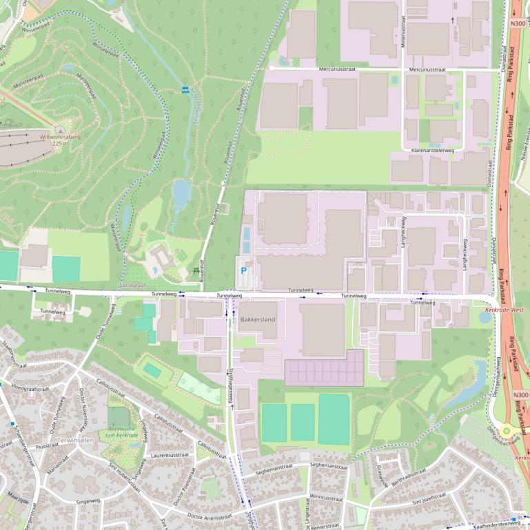 Kaart van de Tunnelweg.