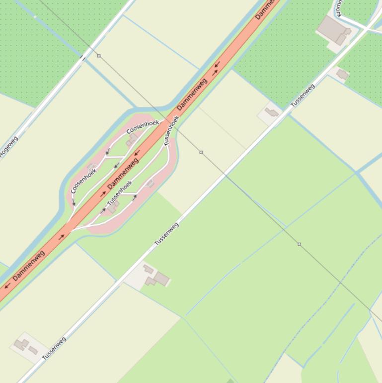 Kaart van de Tussenweg.