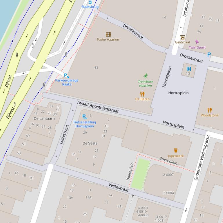 Kaart van de Twaalf Apostelenstraat.