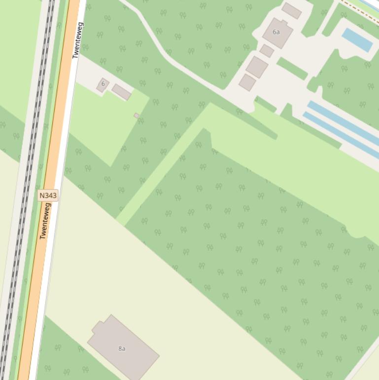 Kaart van de Twenteweg.