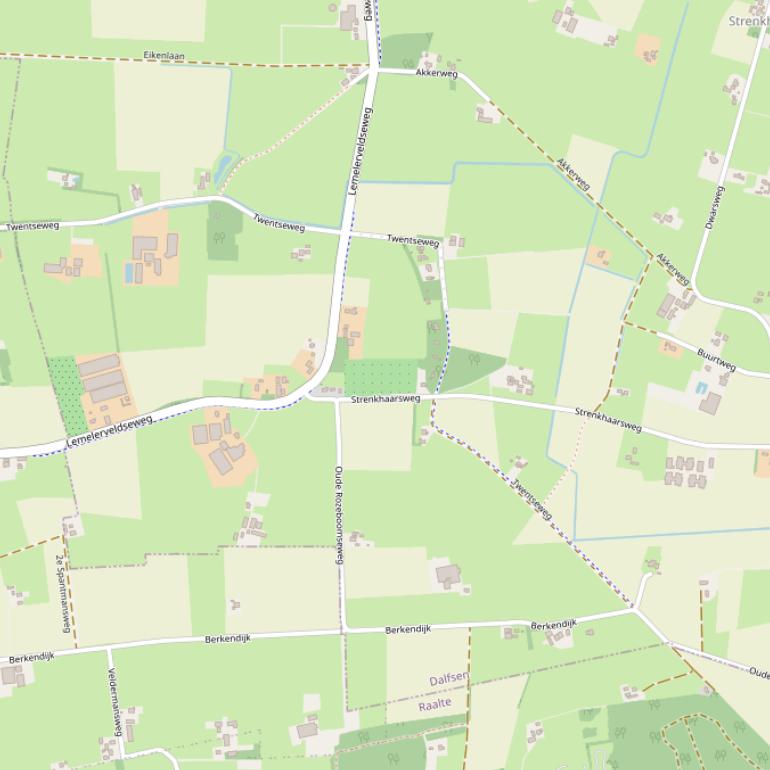 Kaart van de Twentseweg.