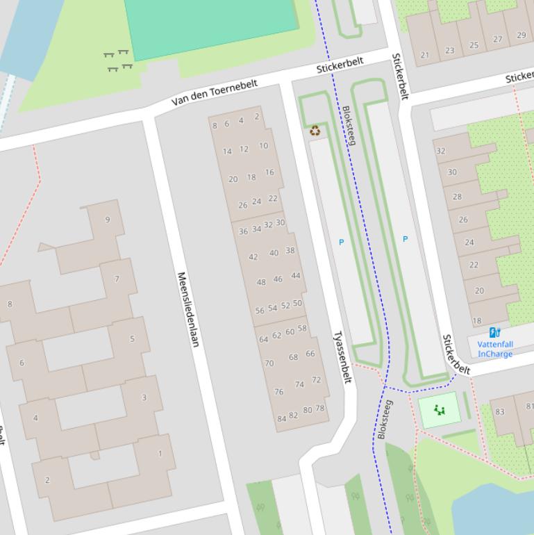 Kaart van  Tyassenbelt.