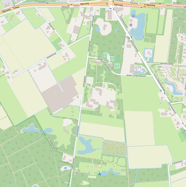 Kaart van de Udensedreef.