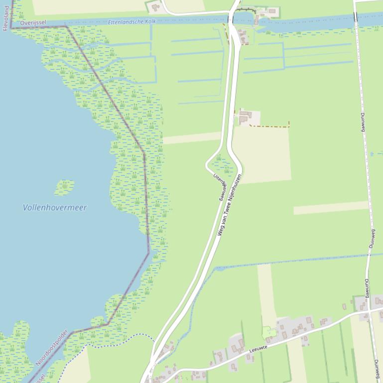 Kaart van de Uiterdijkenweg.