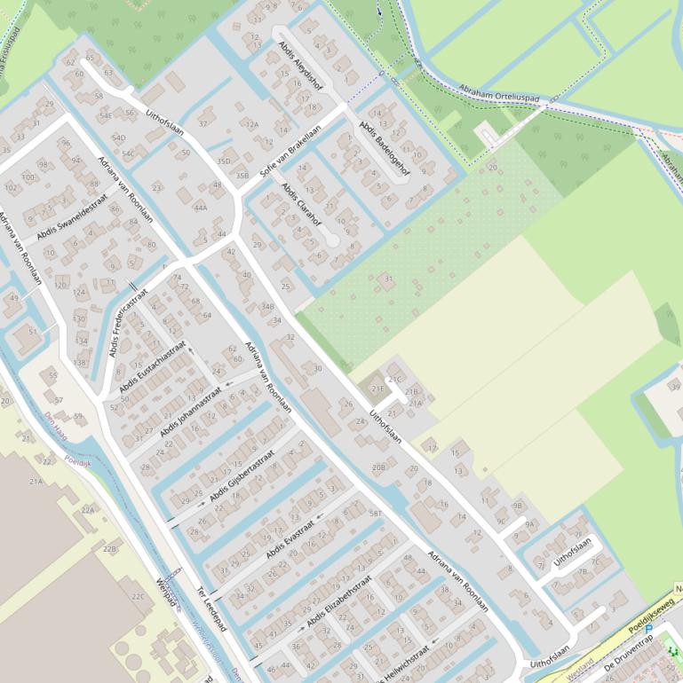 Kaart van de Uithofslaan.