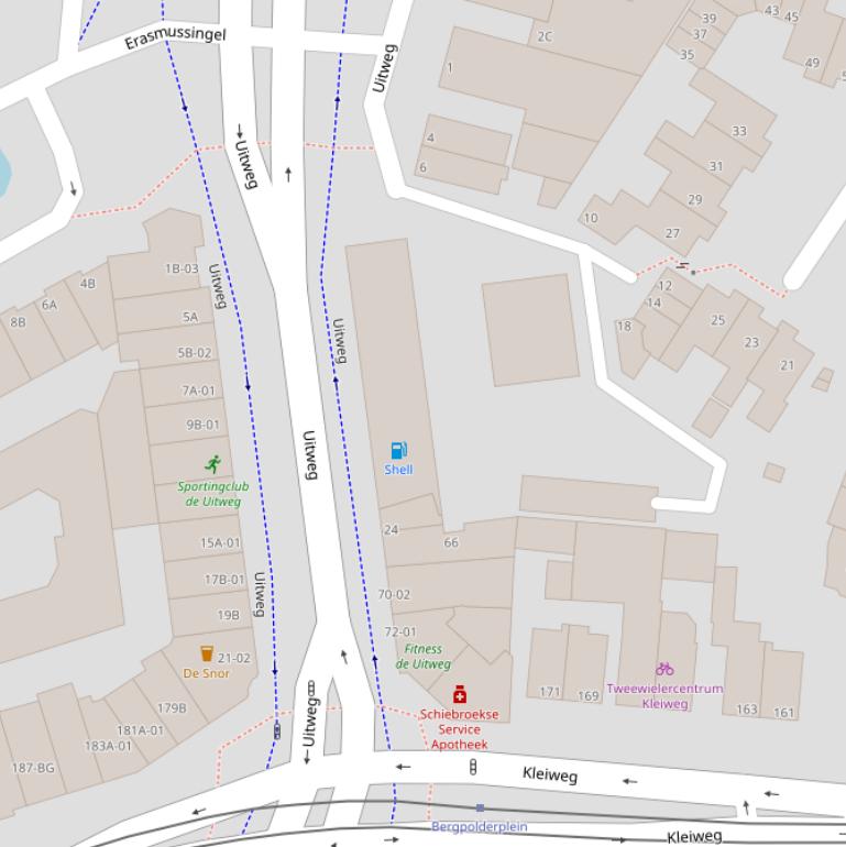 Kaart van de Uitweg.