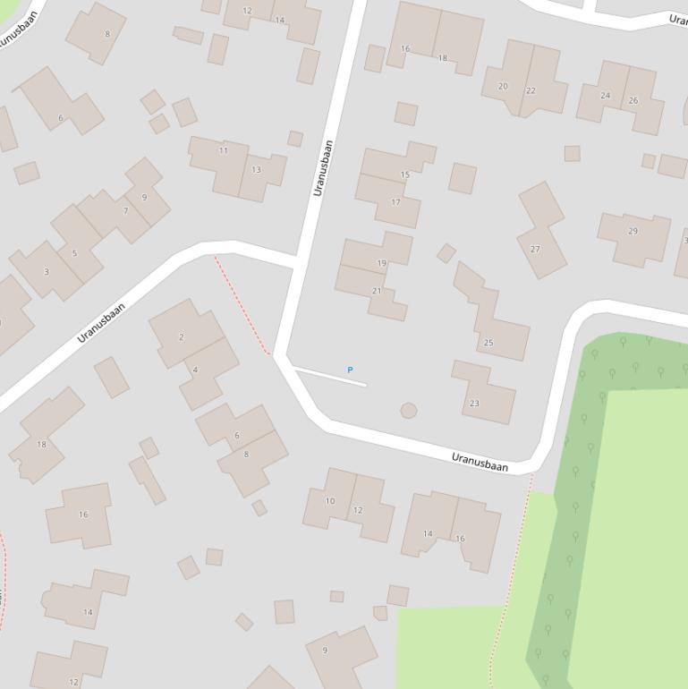 Kaart van  Uranusbaan.