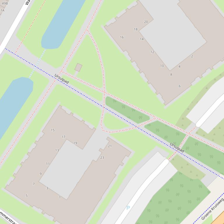 Kaart van het Ursulapad.