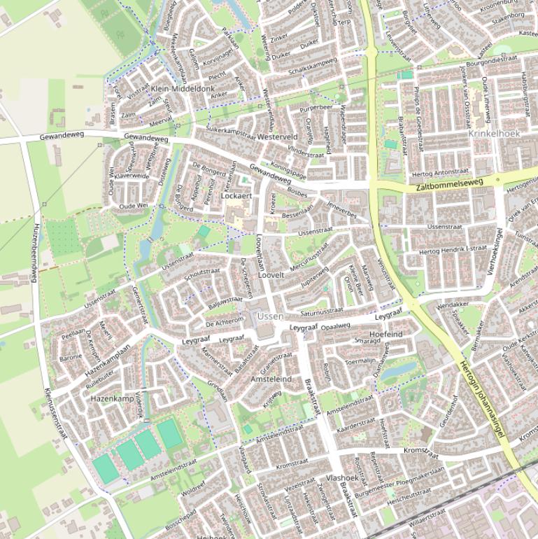 Kaart van de Ussenstraat.