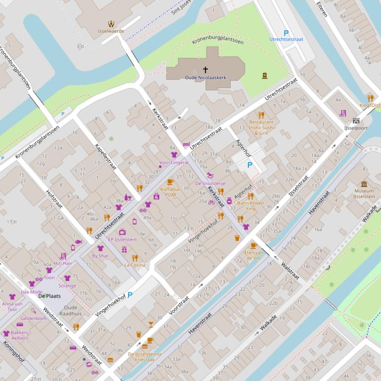 Kaart van de Utrechtsestraat.