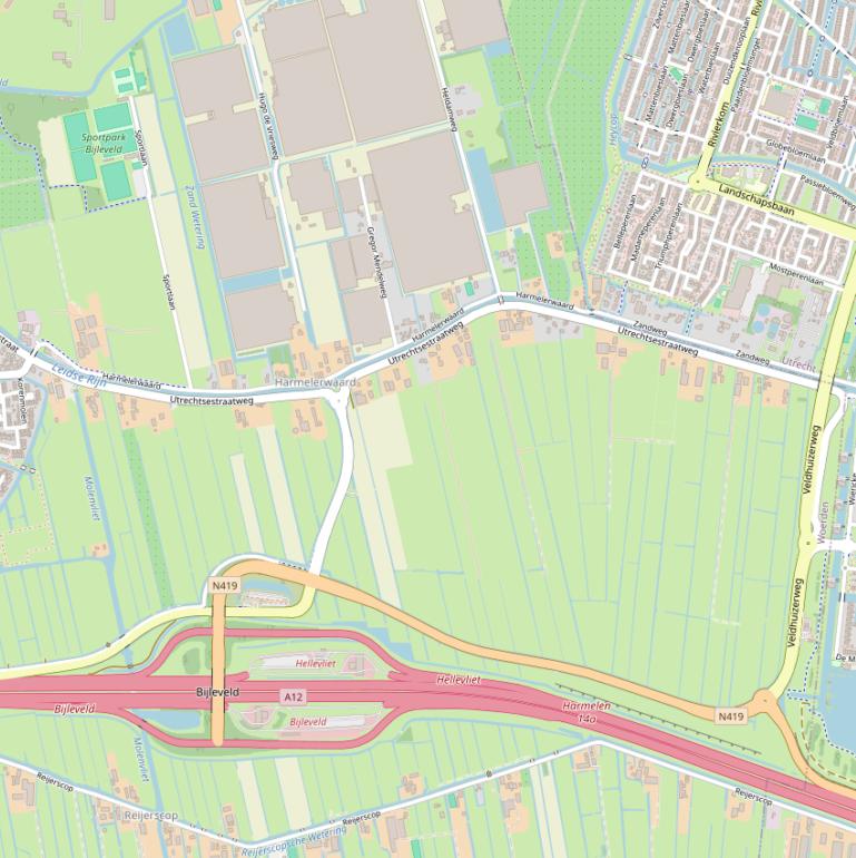 Kaart van de Utrechtsestraatweg.