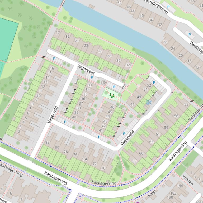 Kaart van het Vagerveld.