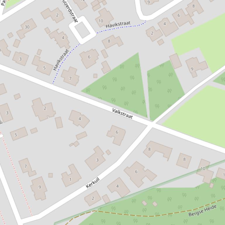 Kaart van de Valkstraat.