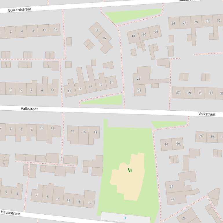 Kaart van de Valkstraat.