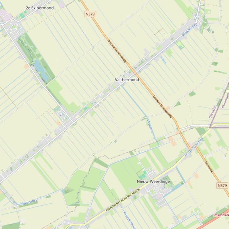 Kaart van de Valtherdijk.