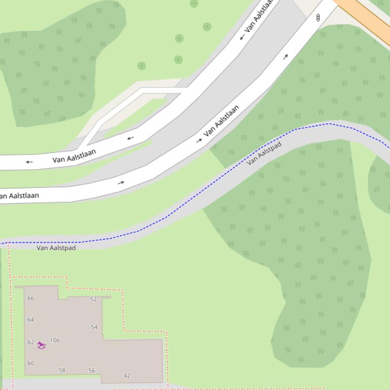 Kaart van het Van Aalstpad.