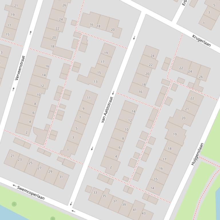 Kaart van de van Aalststraat.