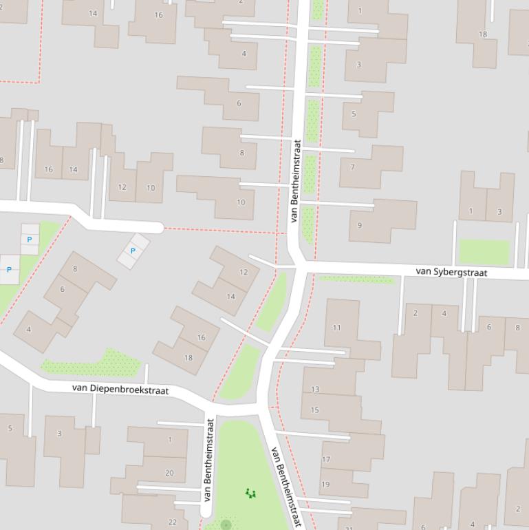 Kaart van de van Bentheimstraat.