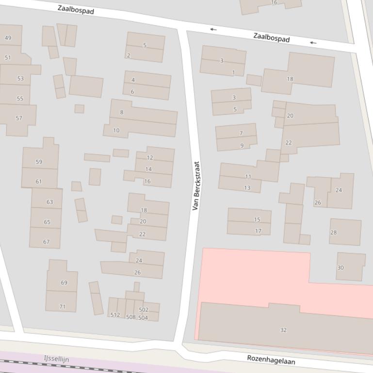 Kaart van de Van Berckstraat.