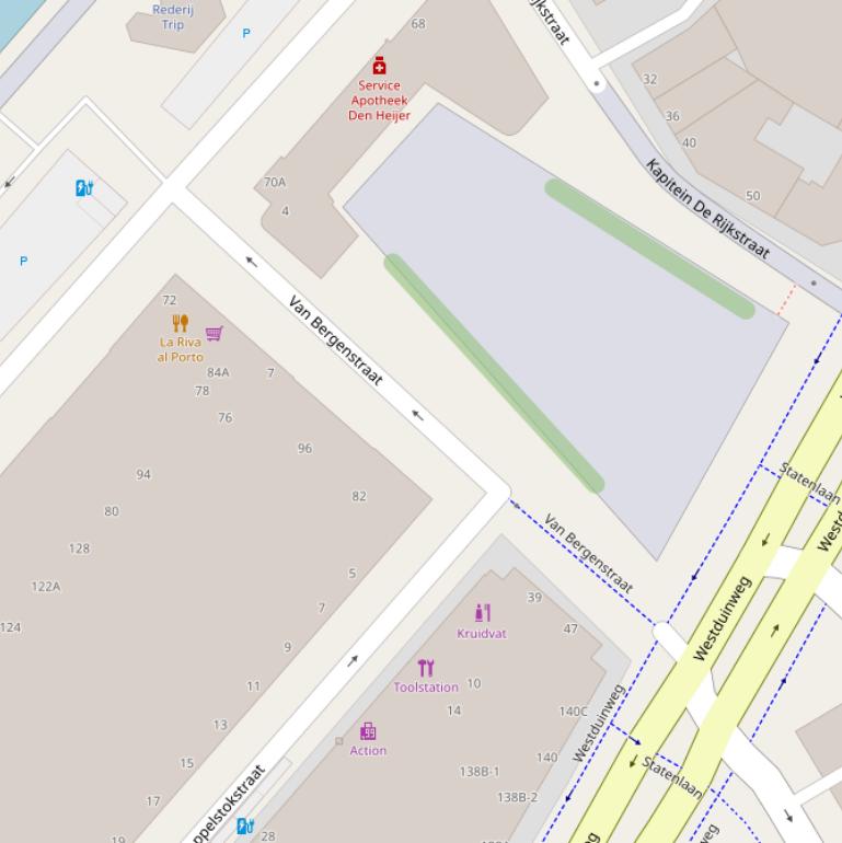 Kaart van de Van Bergenstraat.