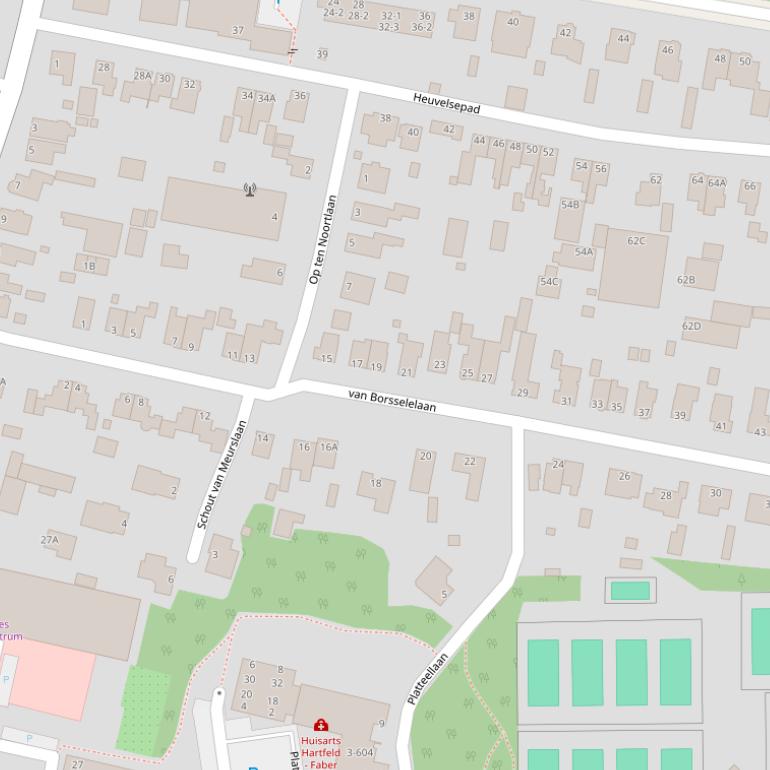 Kaart van de van Borsselelaan.